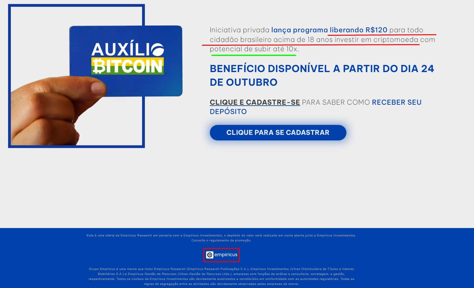 Auxílio Bitcoin da Empiricus