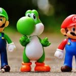 Personagens do jogo Super Mario da Nintendo.