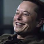 Elon Musk dando risada. Midjourney.