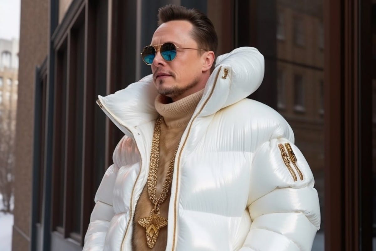 Elon Musk com roupa branca
