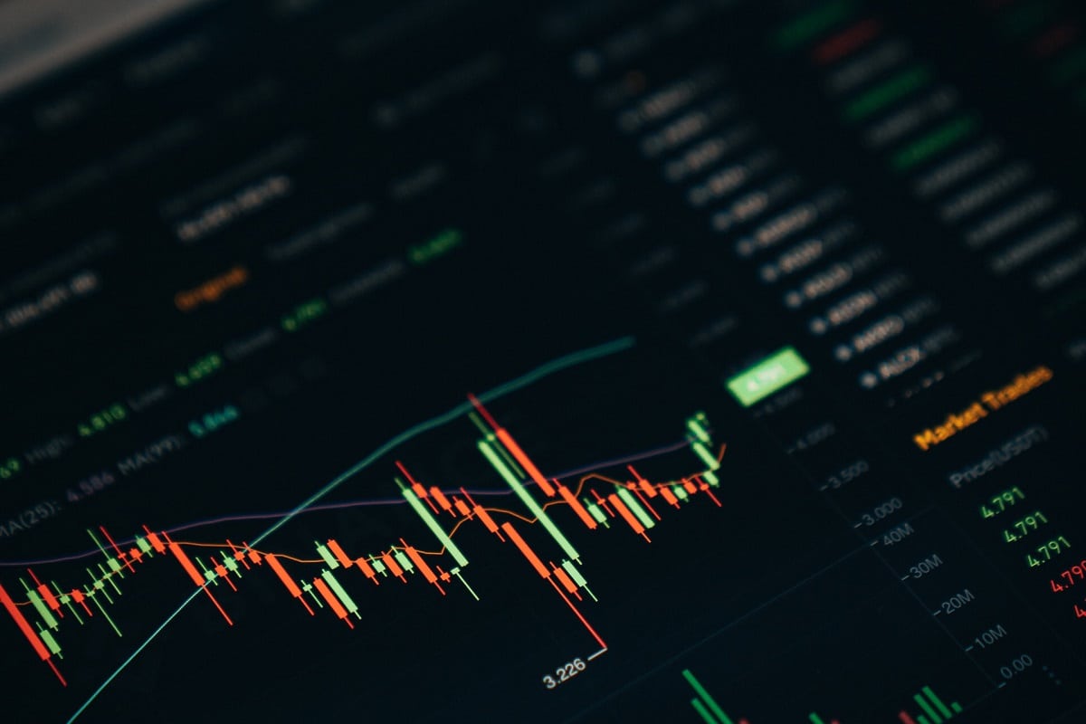 Foco em gráficos de negociações de criptomoedas na Binance