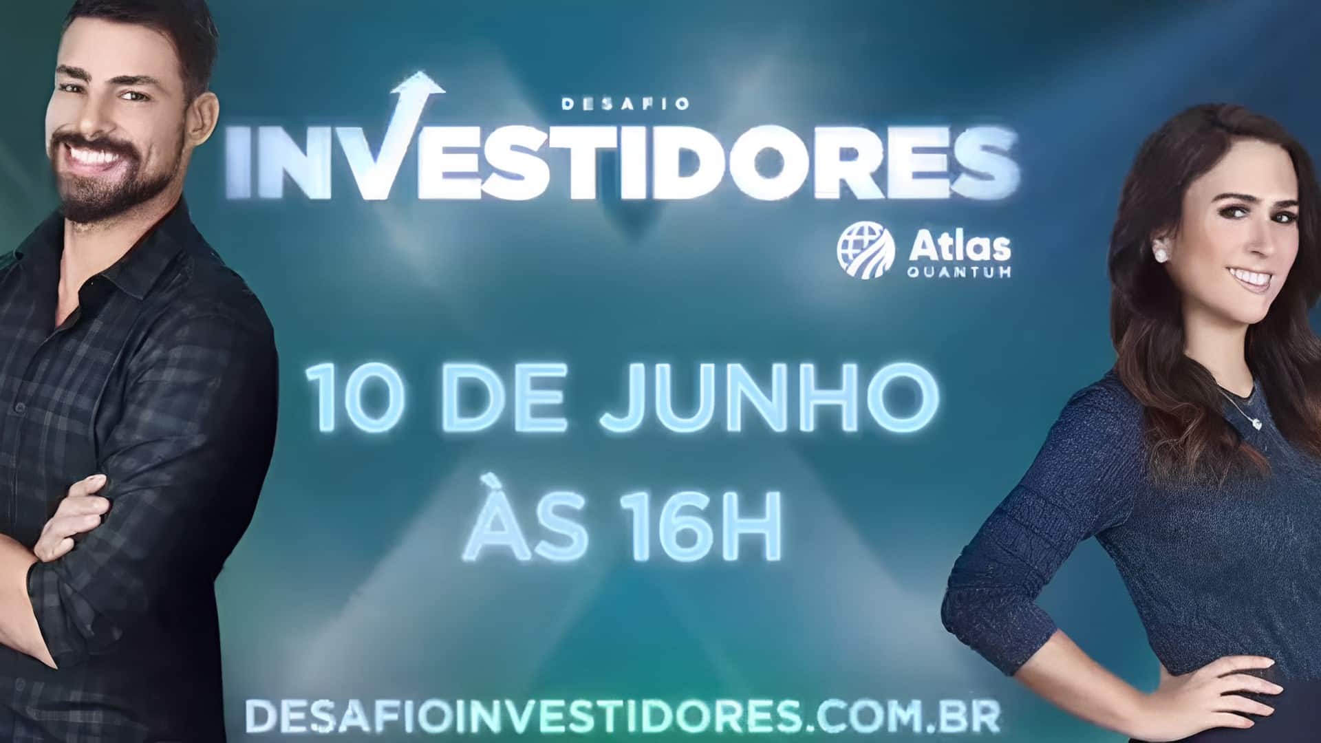 Atores Caua Reymond e Tata Werneck apresentaram o evento Desafio Investidores, promovido pela Atlas Quantum