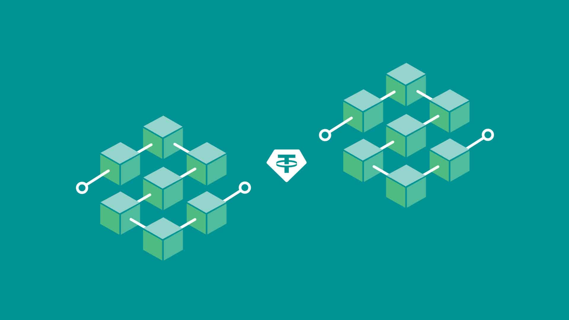 Blockchains próximas de símbolo da Tether USDT