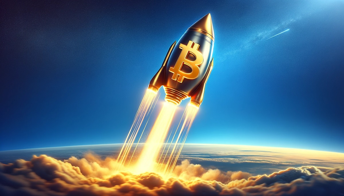 Foguete Bitcoin (DALL-E Livecoins)