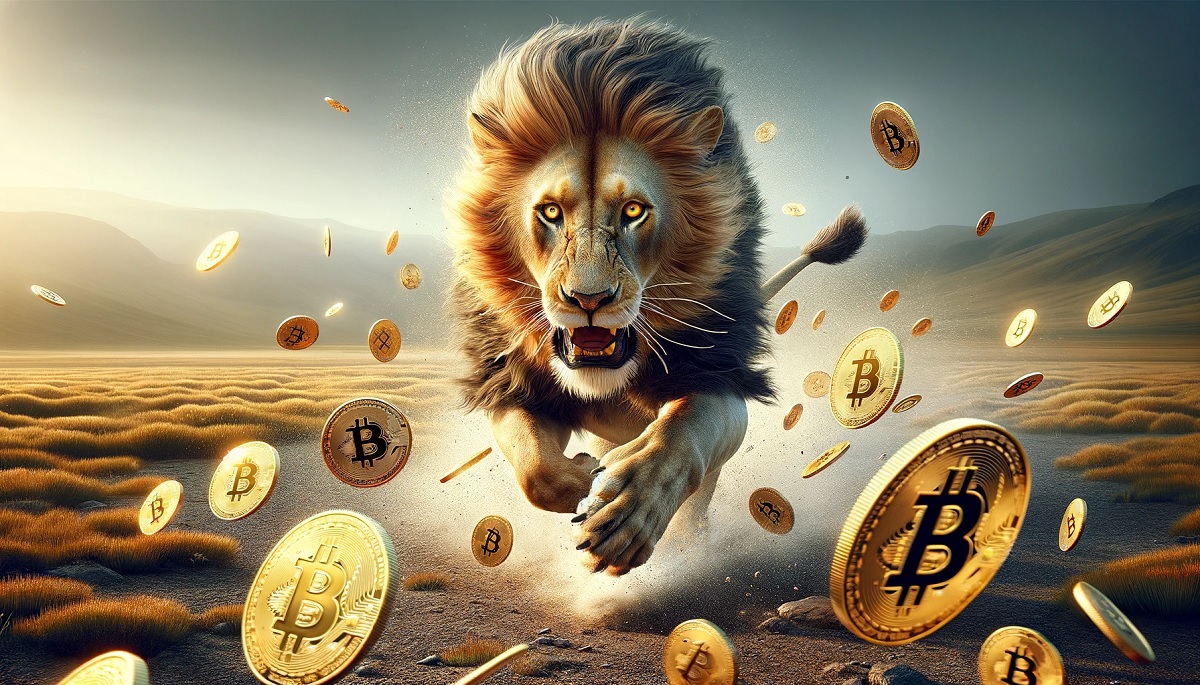 Leão Bitcoin. (Imagem gerada por IA)