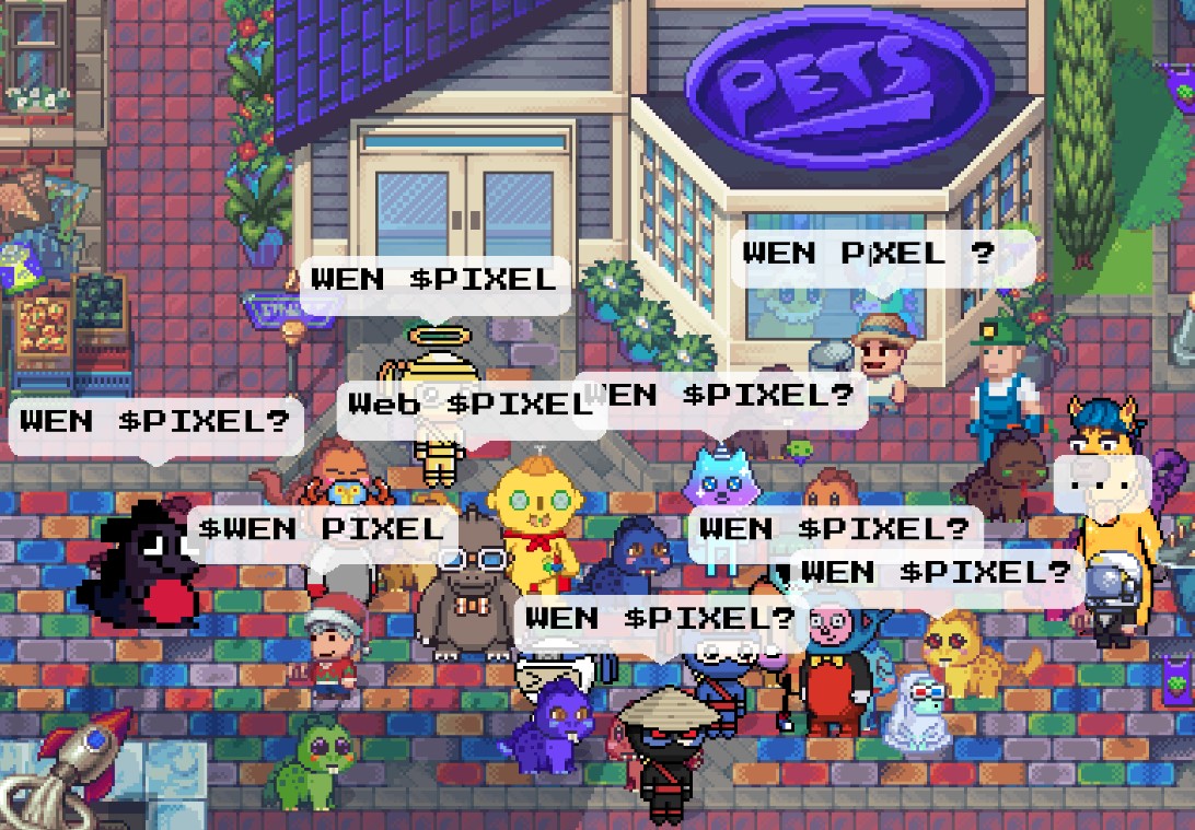 Jogo de criptomoedas play-to-earn Pixels. Twitter/Reprodução.