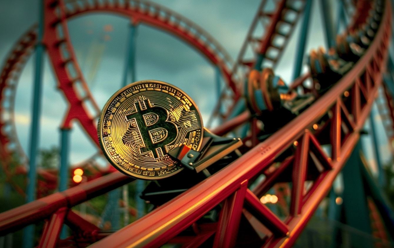Bitcoin montanha russa (MidJourney)