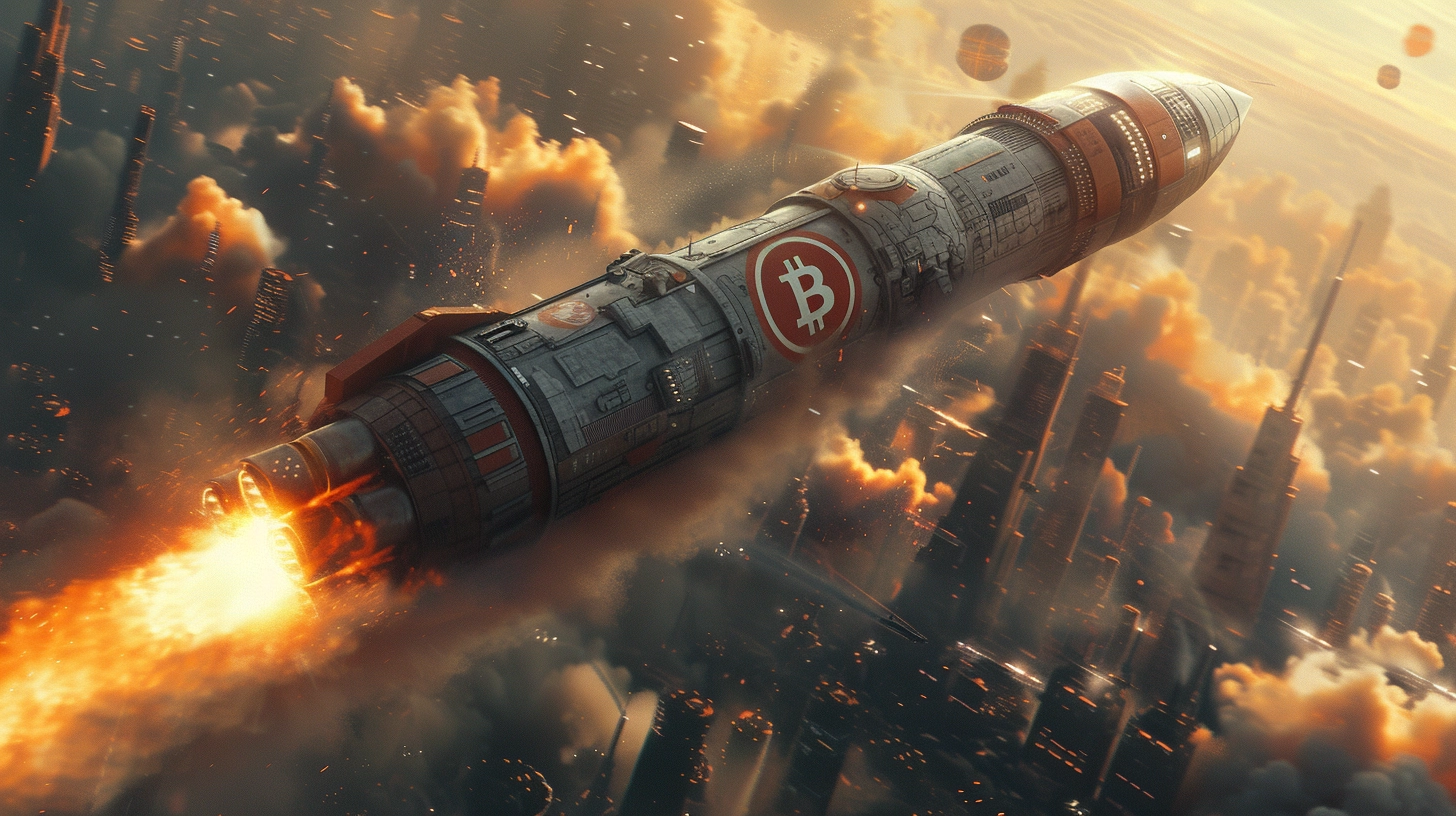 Foguete Bitcoin (Mid Journey)