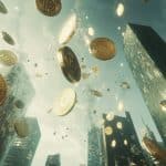 Bitcoin caindo do céu (Midjourney / Livecoins)