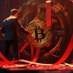 Bitcoin fundo vermelho (Imagem gerada com AI)