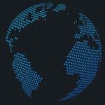 Foto do globo terrestre com imagem do XRP no lugar dos países