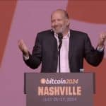 Howard Lutnick, CEO da Cantor Fitzgerald, falando sobre a Tether na conferência Bitcoin 2024. Fonte: Bitcoin Magazine/YouTube.