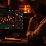Trader operando na queda (Imagem gerada com IA, Livecoins)