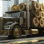 Caminhão com muito bitcoin em cima