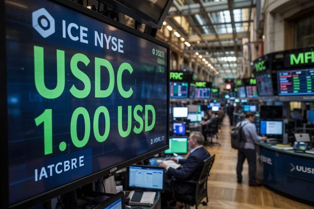 Símbolo da stablecoin USDC na Bolsa de Valores de Nova Iorque, a NYSE