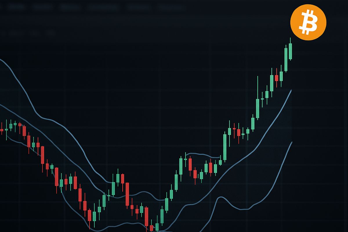 Movimento de Bandas de Bollinger no preço do bitcoin