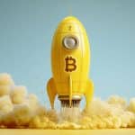 Bitcoin Rocket 3D (Imagem: Midjourney))