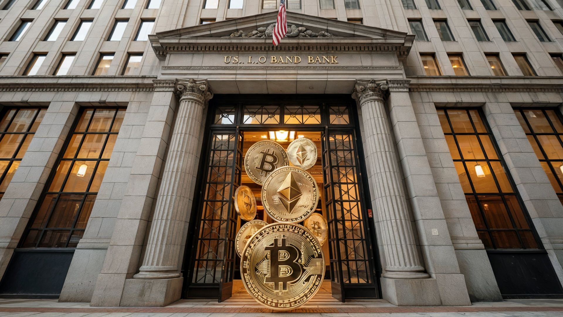 Bitcoin e criptomoedas entrando em banco dos EUA pela porta da frente