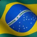 Tecido com bandeira do Brasil
