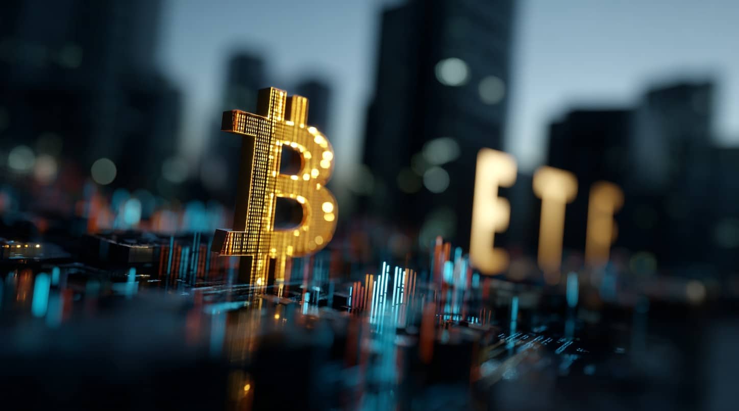Bitcoin e ETFs. Fonte: Midjourney.