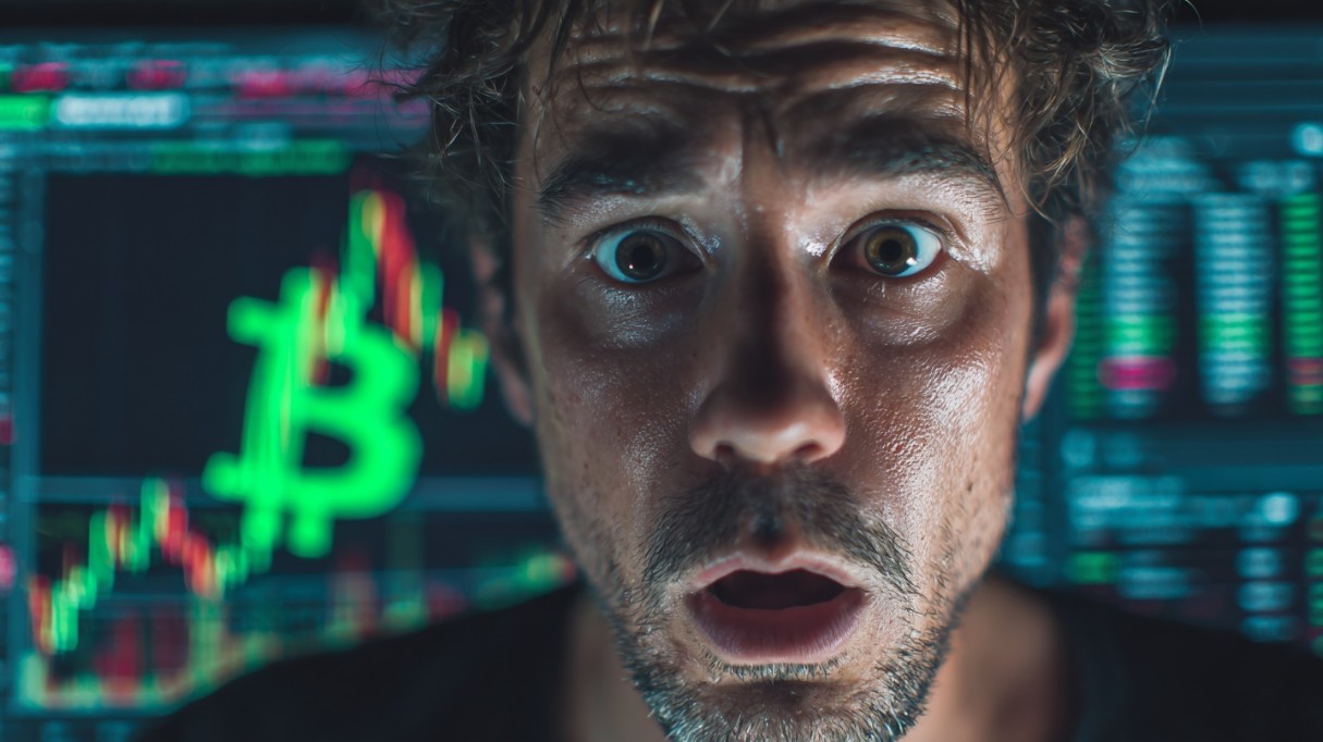 Investidor assustado com Bitcoin