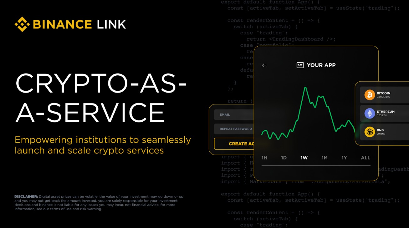 Crypto-as-a-Service da Binance. Fonte: Binance/Reprodução.