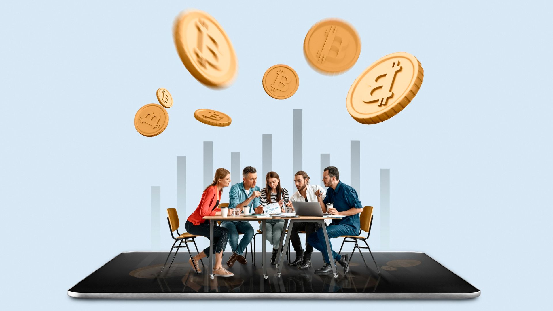 Pessoas conversando sobre bitcoin