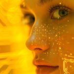 Mulher com imagem de inteligência artificial ia Binance