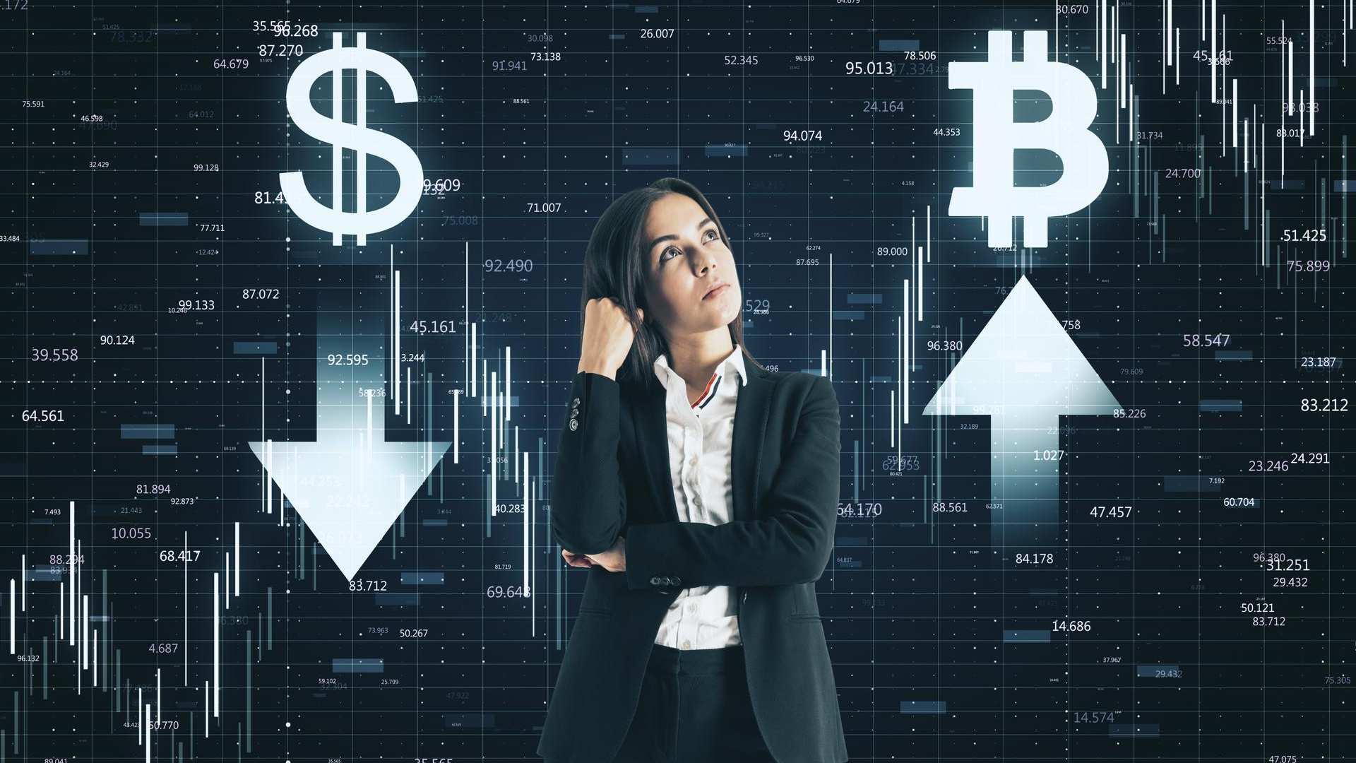 Preço do bitcoin valorizando e Dólar caindo