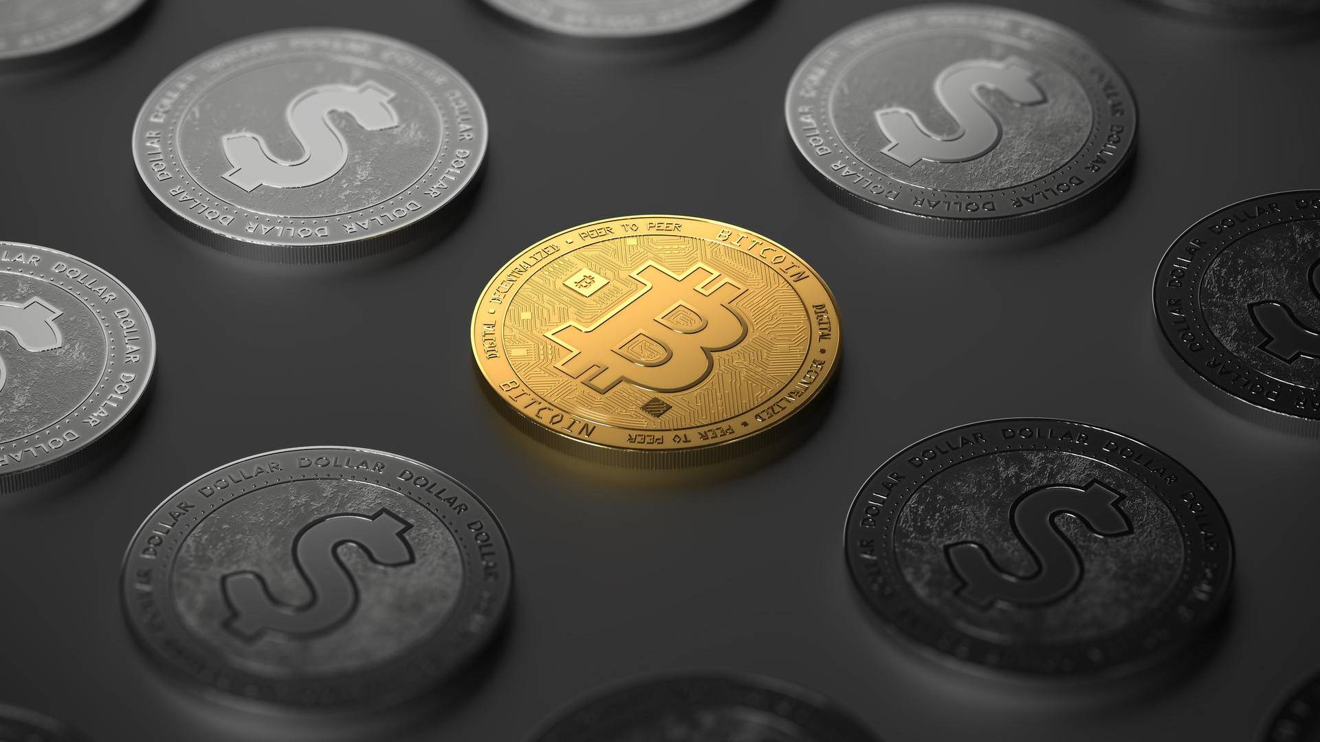 Um bitcoin em meio a muitas stablecoins adoção cripto