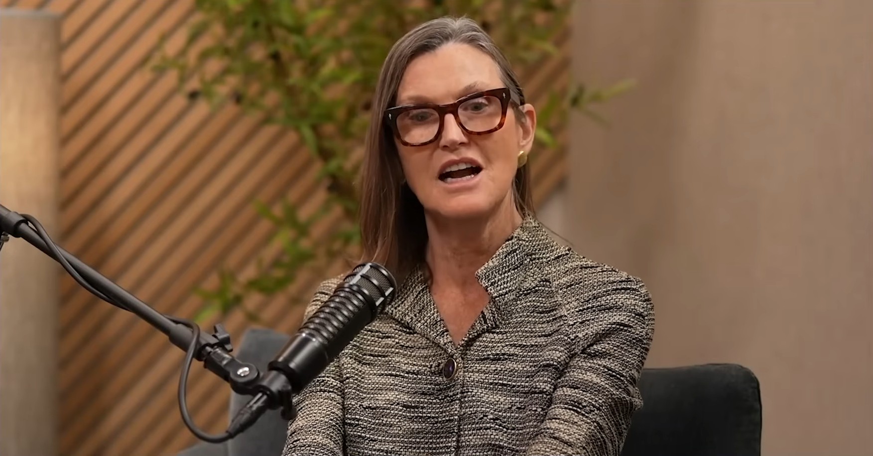 Cathie Wood falando sobre EUA comprarem Bitcoin. Fonte: YouTube/Reprodução.