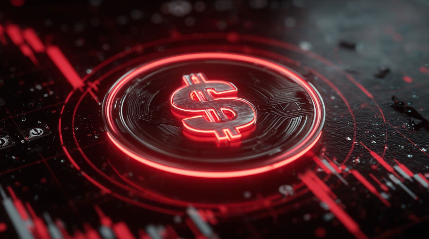 Stablecoin em queda. Imagem: Midjourney.