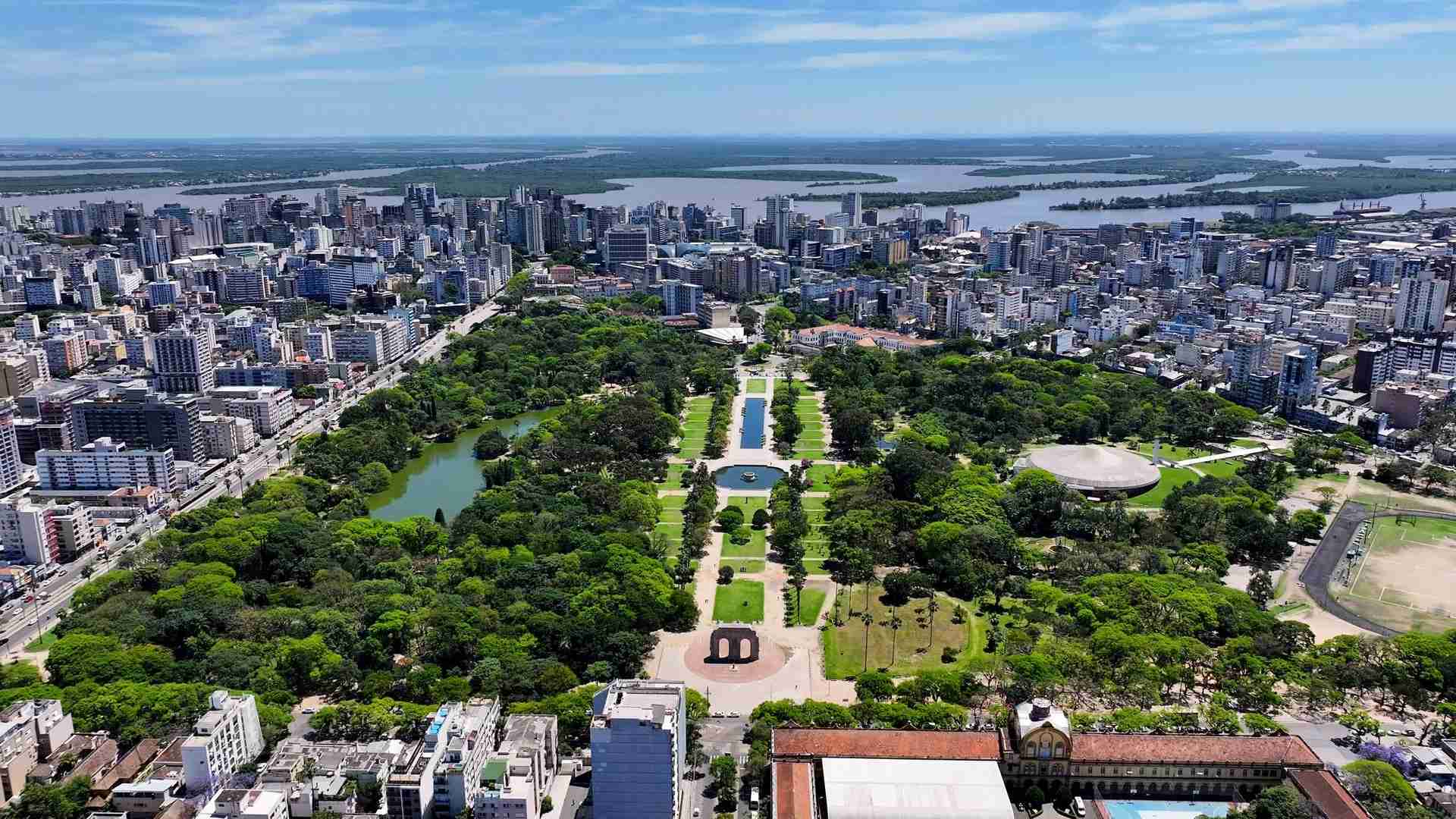 Visão aérea de Porto Alegre no Rio Grande do Sul
