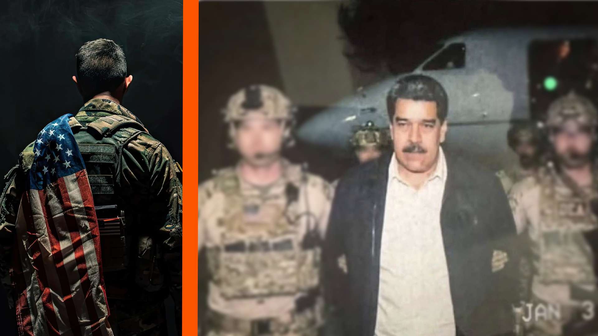 Soldado dos EUA com bandeira nas costas Militar dos EUA lucrou R$ 2,3 milhões com prisão de Nicolás Maduro na Venezuela e pode pegar até 60 anos de prisão por aposta na Polymarket