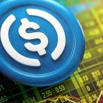USDC em destaque com gráficos ao fundo, Dólar digital