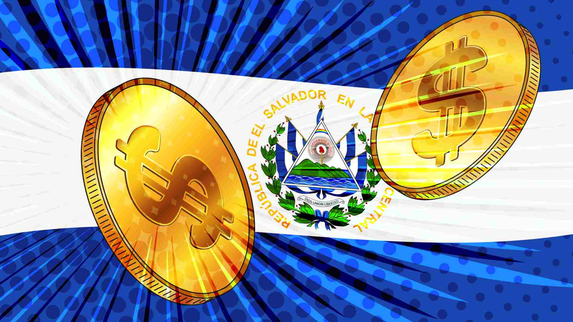 Bandeira de El Salvador com nota de Dólar